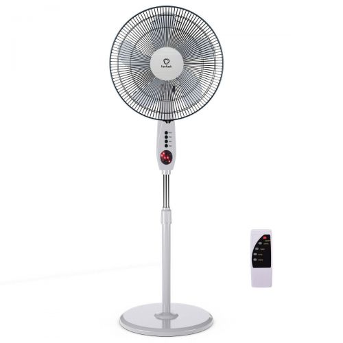 코스트웨이 Costway 15 Pedestal Fan Stand 5 Blades 3-Speed 3 Mode Height Adjustable Remote Control