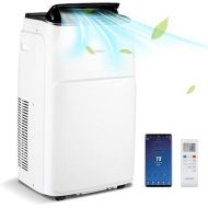 COSTWAY 13,000 BTU Portable Air Conditioner, Smart WiFi Enabled AC with App & Voice Control, with Cool, Fan, Heat & Dehumidifier, Sleep Mode, 24H Timer, Remote Control & Window Kit