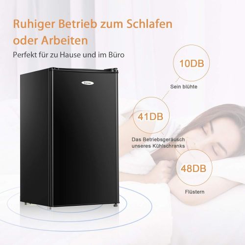 코스트웨이 COSTWAY Kuehlschrank mit Gefrierfach Standkuehlschrank Gefrierschrank Kuehl-Gefrier-Kombination/A+ / 91L / Schwarz