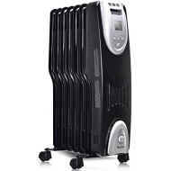COSTWAY Oil Filled Radiator Heater, 1500W Portable Electric Heater with Adjustable Thermostat, Digital Control, Overheat & Tip-Over Protection, Space Heaters for Bedroom, Indoor Us