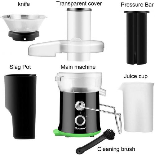 코스트웨이 [아마존베스트]COSTWAY Juicer Machine, Centrifugal Juicer with 3-Inch Wide Mouth, BPA-Free Stainless Steel Juicer Maker with 2-Speed Control, High Speed Masticating Juicer Extractor for Fruits an