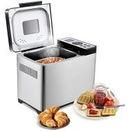 [아마존베스트]Costway bread maker, 19 programmes, 650 W, 500 - 1000 g bread weight, 15 hrs timing, bread maker, stainless steel.