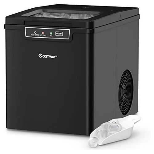 코스트웨이 [아마존베스트]COSTWAY Ice Maker Ice Maker Ice Maker with Ice Cube Scoop, 9 Ice Cubes in 8 Minutes, 12 kg in 24 Hours, 1.85 L Water Tank, 35 x 25 x 29.5 cm