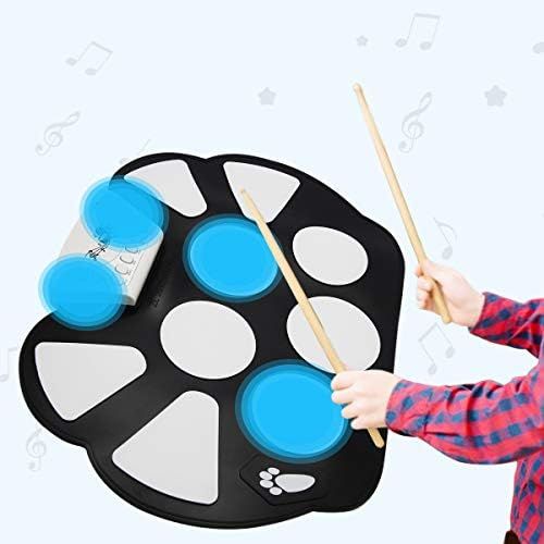 코스트웨이 [아마존베스트]COSTWAY 10 Pad Electronic Drum, E-drum, Roll-up Drum, Drum Set, Drum Kit, Foldable, Incl. 2 Foot Pedals and Sticks