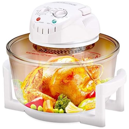 코스트웨이 [아마존베스트]COSTWAY Halogen Oven Hot Air Oven Halogen Oven Hot Air Grill with Extension Ring 17L / 1400W / Timer / 65°C - 250°C