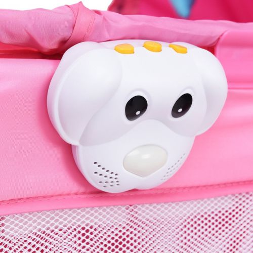 코스트웨이 COSTWAY New Foldable Baby Crib Playpen Travel Infant Bassinet Bed Mosquito Net Music w Bag