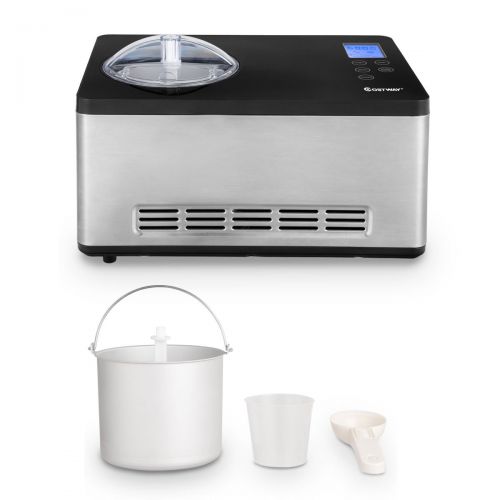 코스트웨이 COSTWAY Costway Ice Cream Maker Automatic Stainless Steel Electric Countertop Large Fruit Yogurt Ice-cream Machine with LCD Timer Control, 2.1-Quart