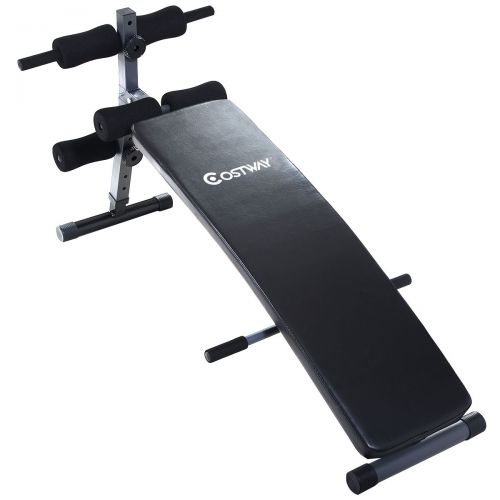 코스트웨이 COSTWAY Adjustable Arc-Shaped Decline Sit up Bench Crunch Board Exercise Fitness Workout