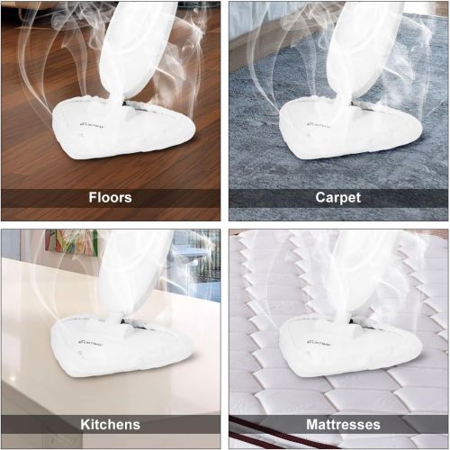 코스트웨이 COSTWAY 1500W Steam Mop Multifunctional Manoeuvrable Floor Steam Cleaner with Automatic Steam Control, Steam Cleaner Mops for Floor Cleaning with Steam Pad, Filling Cup and Funnel