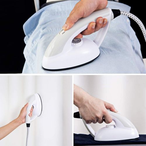 코스트웨이 COSTWAY 2-in-1 Garment Steamer, Heavy Duty Powerful Clothes Fabric Steamer for Home and Commercial Use, Dual-Use Iron and Garment with Fabric Brush, Garment Hanger, 1600W