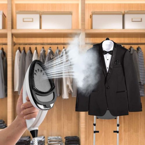 코스트웨이 COSTWAY 2-in-1 Garment Steamer, Heavy Duty Powerful Clothes Fabric Steamer for Home and Commercial Use, Dual-Use Iron and Garment with Fabric Brush, Garment Hanger, 1600W