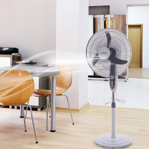 코스트웨이 COSTWAY Costway 18-Inch Pedestal Fan 3-Speed Oscillating Stand w/ Manual Control Timer