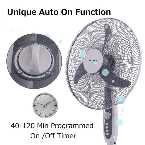 코스트웨이 COSTWAY Costway 18-Inch Pedestal Fan 3-Speed Oscillating Stand w/ Manual Control Timer