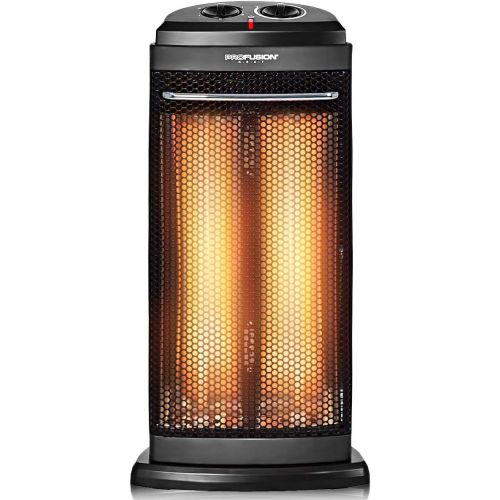 코스트웨이 COSTWAY Portable Quartz Heater, 600W/1200W Electric Radiant Tower Space Heater, Overheat & Tip-Over Protection, Fast and Quiet Heating, with Automatic Thermostat, Personal Heater f