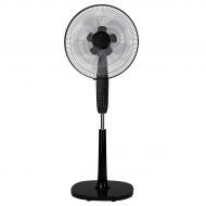 COSTWAY Pedestal Fan, Height Adjustable 16 Oscillating Stand Pedestal Fan 3 Wind Speed, Double Blades, Whisper Quiet for Home and Office (Black)