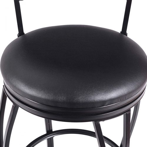 코스트웨이 COSTWAY Vintage Bar Stools Swivel Comfortable Leather Padded Seat Bistro Dining Kitchen Pub Metal Seat Height Barstools Chairs (Set of 2 with 1 Set of Feet Caps)