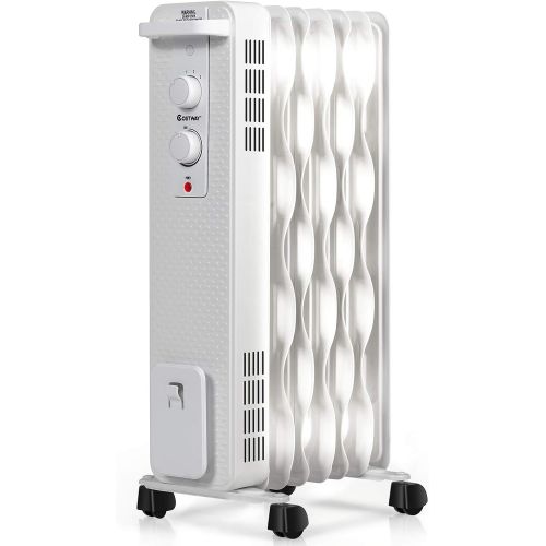 코스트웨이 COSTWAY Oil Filled Radiator Heater, 900W/1500W Portable Space Heater with 3 Heating Modes, Adjustable Thermostat, Tip-Over and Overheat Protection, Electric Heater for Home Office