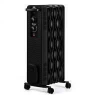 COSTWAY Oil Filled Radiator Heater, 900W/1500W Portable Space Heater with 3 Heating Modes, Adjustable Thermostat, Tip-Over and Overheat Protection, Electric Heater for Home Office