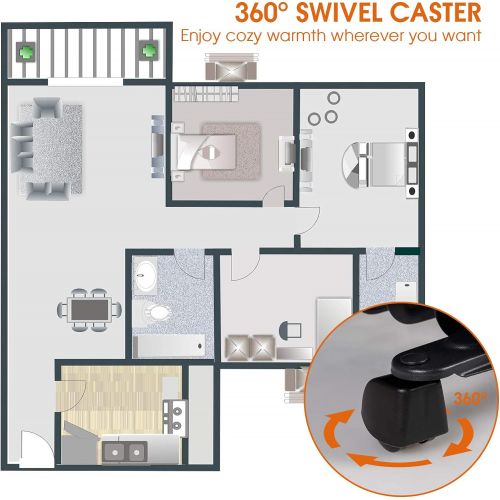 코스트웨이 COSTWAY Oil Filled Radiator Heater, 900W/1500W Portable Space Heater with 3 Heating Modes, Adjustable Thermostat, Tip-Over and Overheat Protection, Electric Heater for Home Office