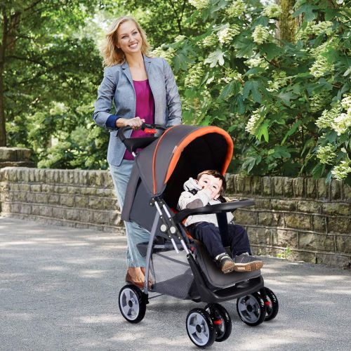  Costzon Baby Stroller, Foldable Infant Pushchair with 5-Point Safety Harness, Multi-Position...