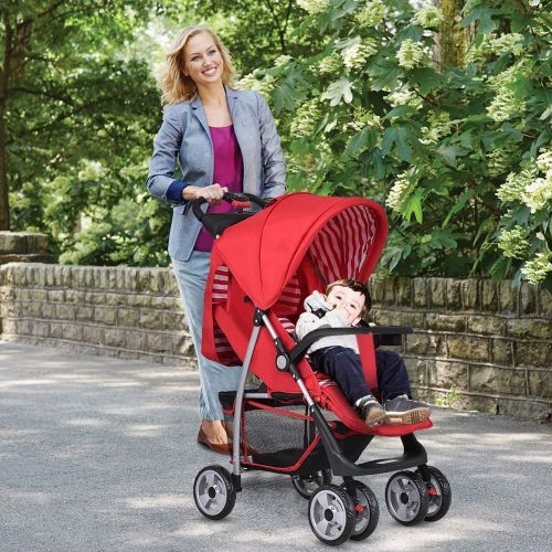  Costzon Baby Stroller, Foldable Infant Pushchair with 5-Point Safety Harness, Multi-Position...