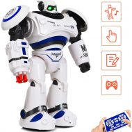 [아마존핫딜][아마존 핫딜] Costzon Remote Control Robot Toy, RC Programmable Robot for Kids Multi Function Shoots Missiles Flashing Lights Walks Dances Sounds, Smart Robotics for Children Boys Girls (Blue)