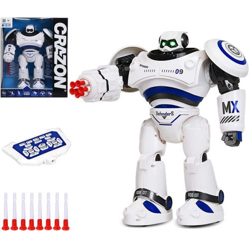  [아마존핫딜][아마존 핫딜] Costzon Remote Control Robot Toy, RC Programmable Robot for Kids Multi Function Shoots Missiles Flashing Lights Walks Dances Sounds, Smart Robotics for Children Boys Girls (Blue)