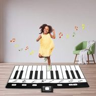 [아마존베스트]Costzon Keyboard Playmat, 24 Keys Electric Piano Play Mat, Foldable Activity Mat W/Record, 8 Selectable Musical Instruments, Play - Record - Playback - Demo - Modes