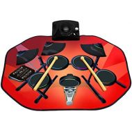 [아마존베스트]Costzon Electronic Drum Mat, 8 Keys Glowing Music Mat with LED Lights,MP3 Cable, Drumsticks, Support Play - Study-Record - Playback - Demo 5 Modes, Volume Control