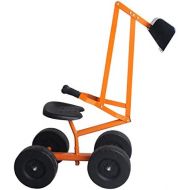 [아마존베스트]Costzon Kids Ride-on Sand Digger, Outdoor Sandbox Toy, Heavy Duty Steel Digging Scooper Excavator Crane with 4 Wheels