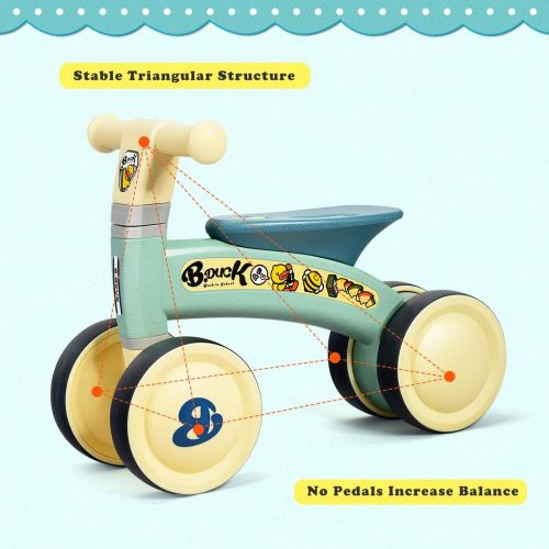  [아마존베스트]Costzon Baby Balance Bikes Bicycle, Children Walker Toys Rides for 12-24 Months, Boys and Girls Mini Bicycle for 1 Year Old, No Pedal Infant 4 Wheels Toddler Bike, First Birthday G