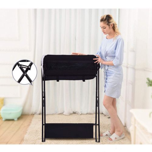  Costzon Baby Changing Table, Folding Diaper Station Nursery Organizer for Infant (Black)