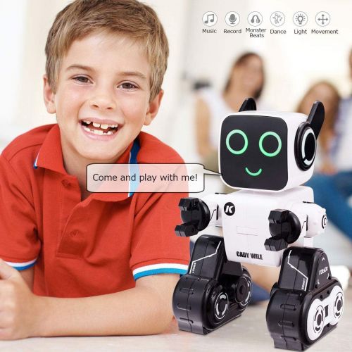  Costzon Wireless Remote Control Robot, RC Robot Toy Senses Gesture, Sings, Dances, Talks, and Teaches Science Robot Smart for Kids (White)