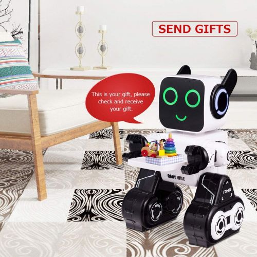  Costzon Wireless Remote Control Robot, RC Robot Toy Senses Gesture, Sings, Dances, Talks, and Teaches Science Robot Smart for Kids (White)