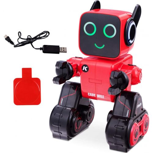  Costzon Wireless Remote Control Robot, RC Robot Toy Senses Gesture, Sings, Dances, Talks, and Teaches Science Robot Smart for Kids (Red)