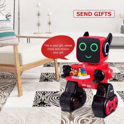  Costzon Wireless Remote Control Robot, RC Robot Toy Senses Gesture, Sings, Dances, Talks, and Teaches Science Robot Smart for Kids (Red)