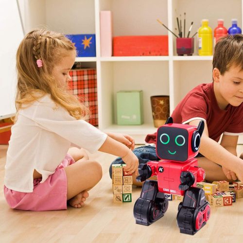  Costzon Wireless Remote Control Robot, RC Robot Toy Senses Gesture, Sings, Dances, Talks, and Teaches Science Robot Smart for Kids (Red)