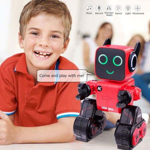  Costzon Wireless Remote Control Robot, RC Robot Toy Senses Gesture, Sings, Dances, Talks, and Teaches Science Robot Smart for Kids (Red)