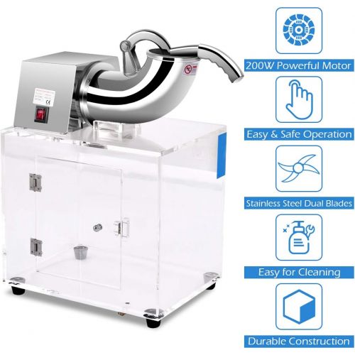  [아마존베스트]Costzon Ice Shaver, Stainless Steel Electric Crusher, Snow Cone Machine w/Dual Blades, Safety On/Off Switch for Family, School, Church, Kids Camp, Restaurants, Bars Or Commercial U