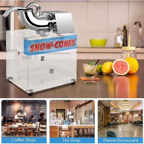  [아마존베스트]Costzon Ice Shaver, Stainless Steel Electric Crusher, Snow Cone Machine w/Dual Blades, Safety On/Off Switch for Family, School, Church, Kids Camp, Restaurants, Bars Or Commercial U