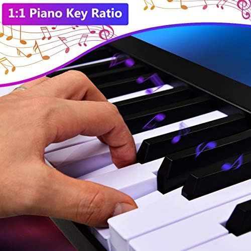  [아마존베스트]Costzon 61-Key Portable Digital Piano, Upgraded Premium Electric Keyboard W/ 128 Rhythm, 128 Tone, Sustain Pedal, MIDI/USB Interface, Power Supply, Bluetooth Function (Black)