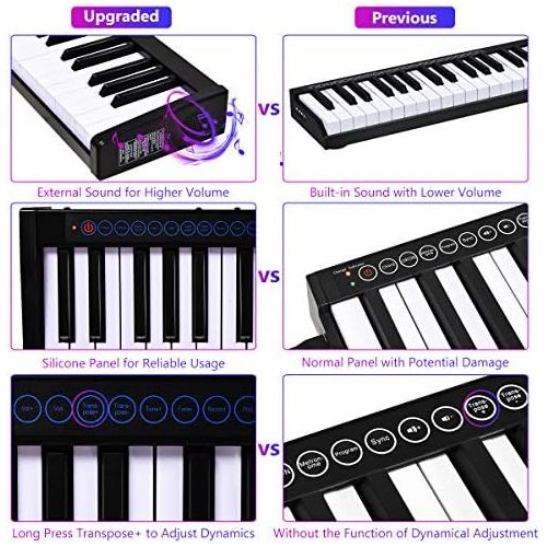  [아마존베스트]Costzon 61-Key Portable Digital Piano, Upgraded Premium Electric Keyboard W/ 128 Rhythm, 128 Tone, Sustain Pedal, MIDI/USB Interface, Power Supply, Bluetooth Function (Black)