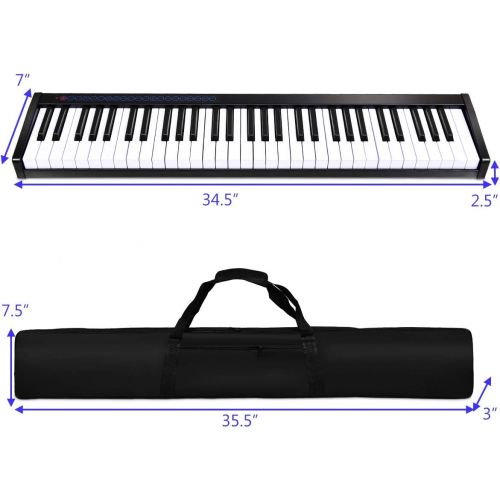  [아마존베스트]Costzon 61-Key Portable Digital Piano, Upgraded Premium Electric Keyboard W/ 128 Rhythm, 128 Tone, Sustain Pedal, MIDI/USB Interface, Power Supply, Bluetooth Function (Black)