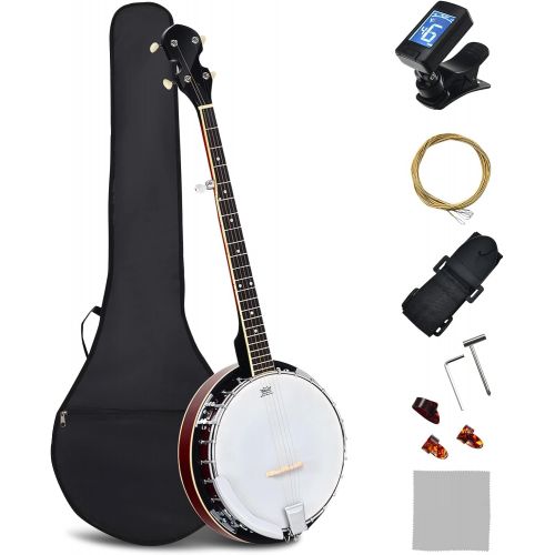  [아마존베스트]Costzon 5-String Banjo 24 Bracket with Geared 5th tuner and Mid-range Closed Handle, Include 420D Oxford Cloth Bag, One Strap, Wiper, 3 Picks for Beginners (41.5 IN)