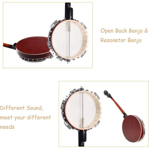  [아마존베스트]Costzon 5-String Banjo 24 Bracket with Geared 5th tuner and Mid-range Closed Handle, Include 420D Oxford Cloth Bag, One Strap, Wiper, 3 Picks for Beginners (41.5 IN)