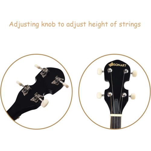  [아마존베스트]Costzon 5-String Banjo 24 Bracket with Geared 5th tuner and Mid-range Closed Handle, Include 420D Oxford Cloth Bag, One Strap, Wiper, 3 Picks for Beginners (41.5 IN)