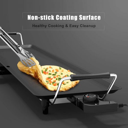  [아마존베스트]Costzon 35 Electric Teppanyaki Table Top Grill Griddle, Portable BBQ Barbecue Nonstick Extra Large Griddle Electric for Camping Indoor Outdoor with Adjustable Temperature