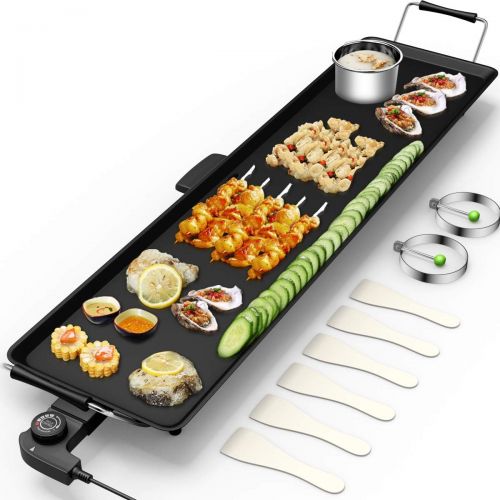  [아마존베스트]Costzon 35 Electric Teppanyaki Table Top Grill Griddle, Portable BBQ Barbecue Nonstick Extra Large Griddle Electric for Camping Indoor Outdoor with Adjustable Temperature