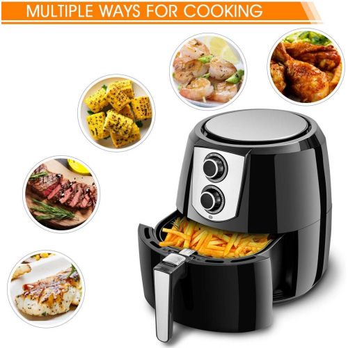  Costzon Air Fryer, Extra Large Capacity 5.5 Quart 1800W Digital Hot Air Fryer, Touch LCD Screen, Dishwasher Safe Non-Stick Fry Basket, Auto Shut Off, Black