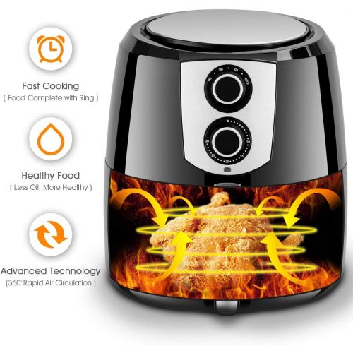  Costzon Air Fryer, Extra Large Capacity 5.5 Quart 1800W Digital Hot Air Fryer, Touch LCD Screen, Dishwasher Safe Non-Stick Fry Basket, Auto Shut Off, Black